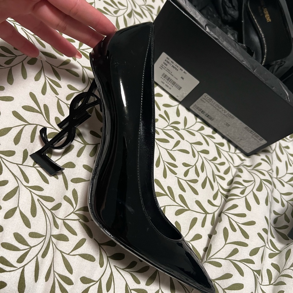 Saint Laurent Black Patent Leather Stiletto Heels